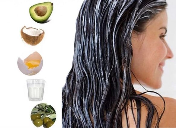ingredientes da máscara para o cabelo seco
